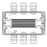Взрывозащищенная клеммная коробка из алюминия TBE-A-14-(20xCBC.4)-3xANSBMB(A)-3xANSBMB(C)1Ex e IIC Т5 Gb / Ex tb IIIC T95°C Db IP66