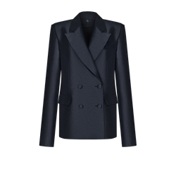 Жакет двубортный с отворотами из шелка