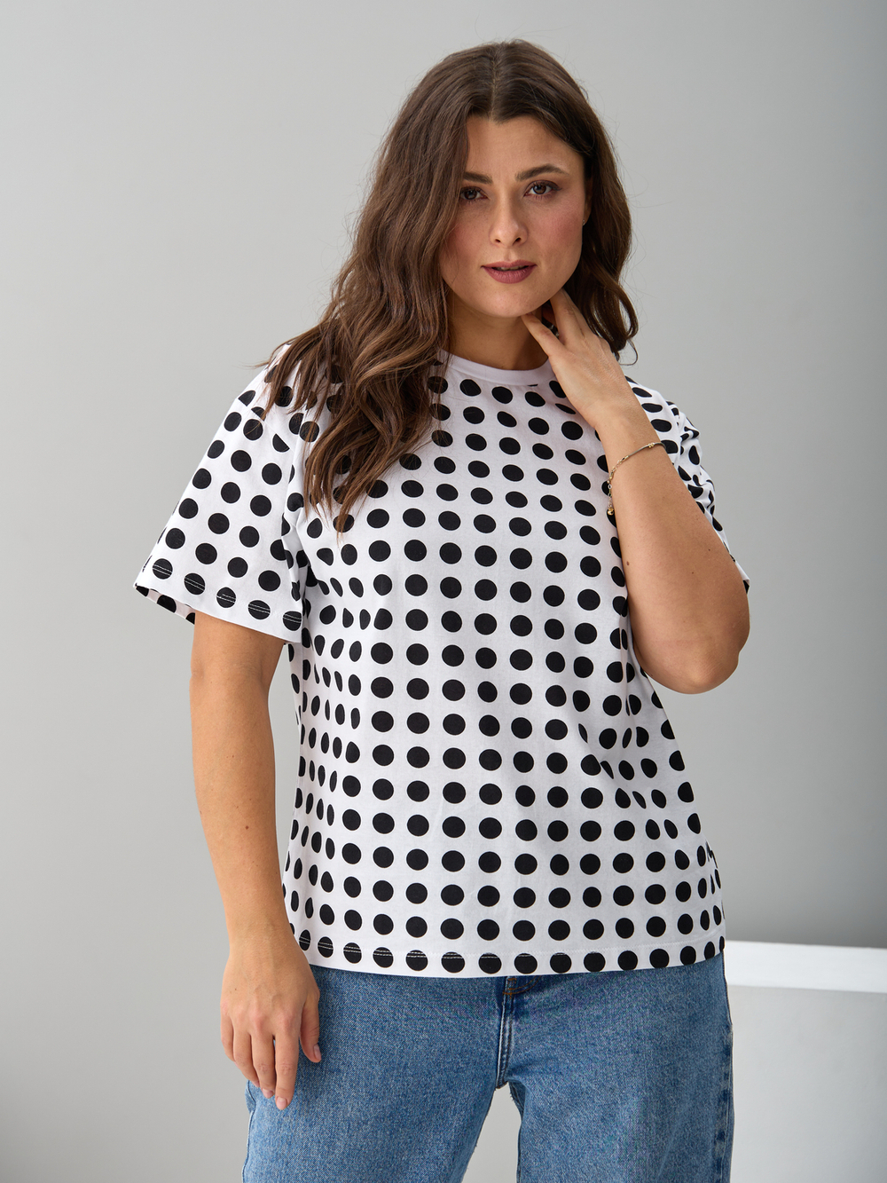 Футболка Фк-193/белый-крупныйгорох