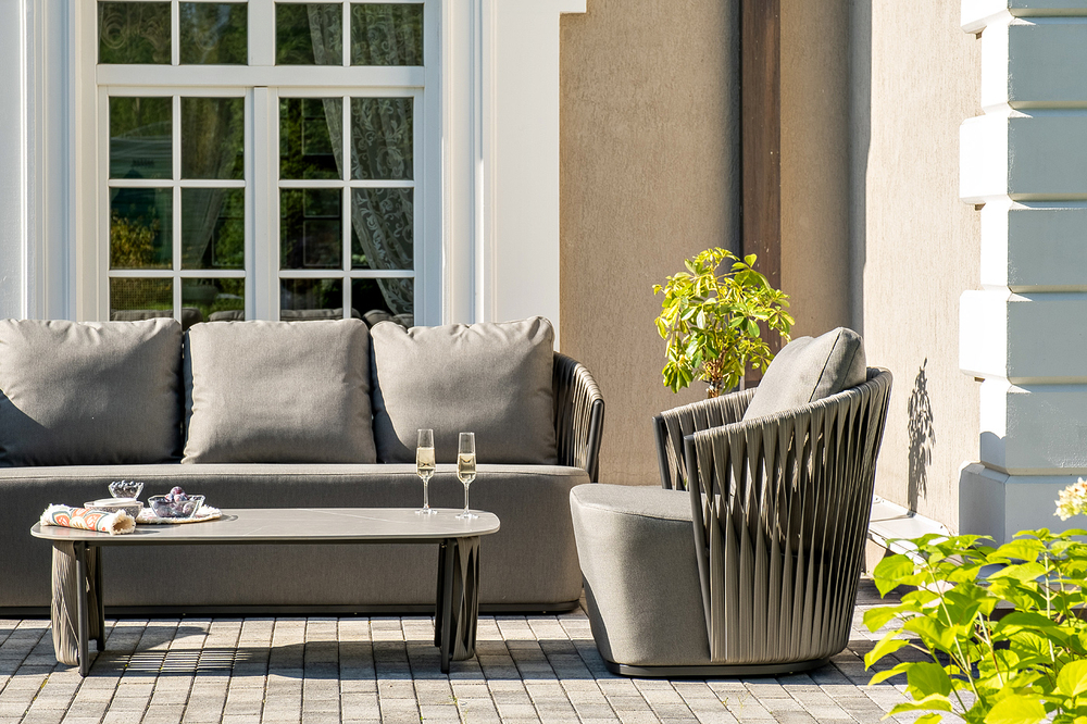 "Флоренция" лаунж-зона из искусственного ротанга, цвет графит