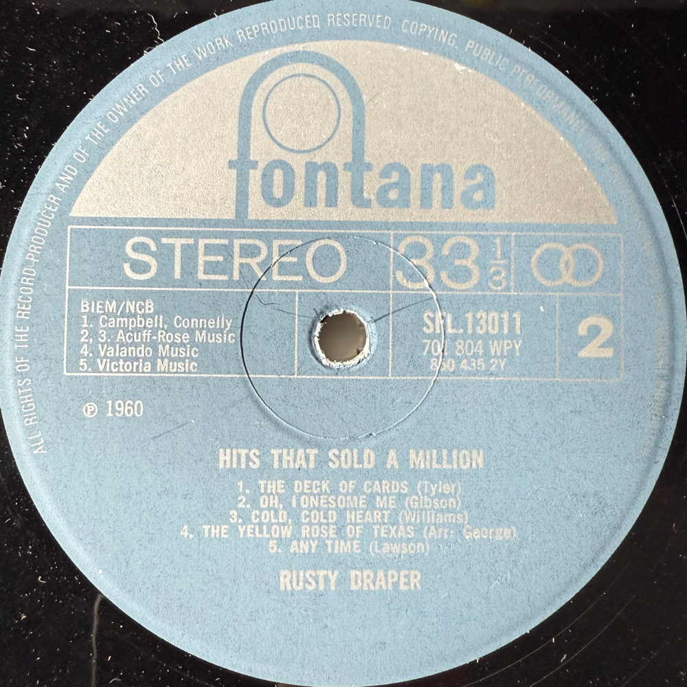 Rusty Draper ‎– Hits That Sold A Million (Англия 1968г.)