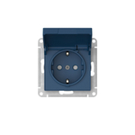 ATLASDESIGN РОЗЕТКА с заземл. со шторк. с крышкой,16А, IP20, мех., быстрозажим. клем., АКВАМАРИН