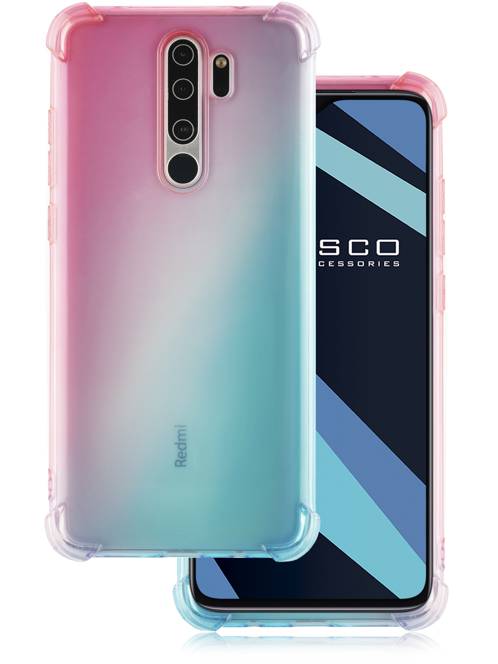 Чехол ROSCO для Xiaomi Redmi Note 8 Pro оптом (арт. XM-RN8P-HARD-TPU-PINK-BLUE)