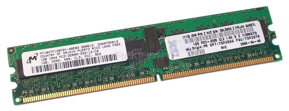 Оперативная память Micron 1R 1024Mb PC2-3200 REG ECC MT18HTF12872Y-40EB3