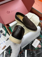 Лоферы Loro Piana вставка из кожи крокодила