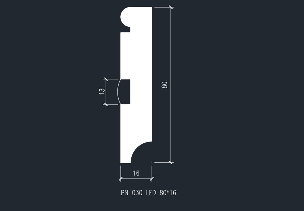 Плинтус напольный EVROWOOD PN 030 для led подсветки