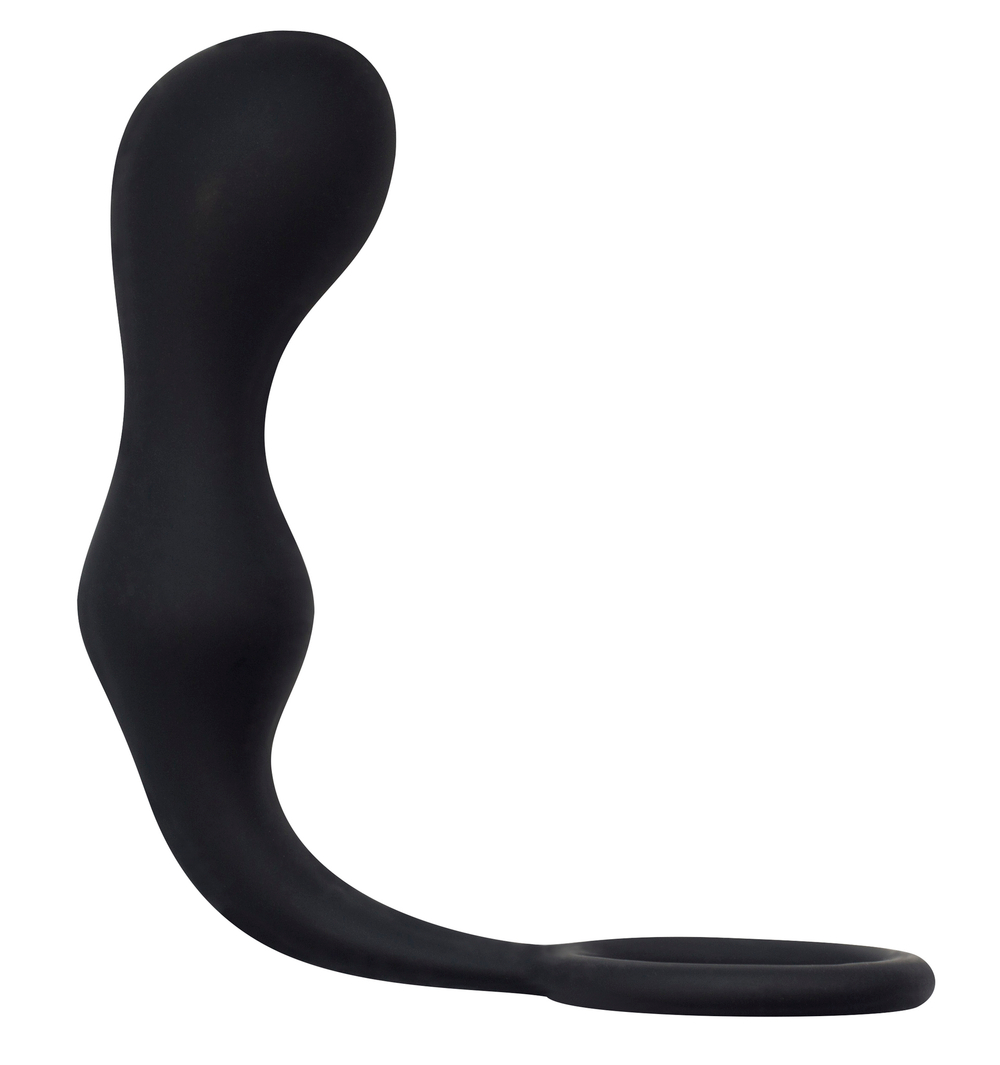 Эрекционное кольцо с анальной пробкой Double Pleasure Anal Plug Black 4217-01Lola