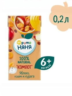 Компот "Фрутоняня" из сухофруктов, с 6 месяцев, 0,2 л