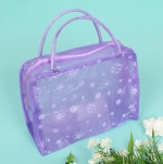 Косметичка «Adventure - Feathers», ромашки, цвет фиолетовый 24*17см