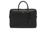 PRADA Saffiano Leather Portable Briefcase Men"s Black