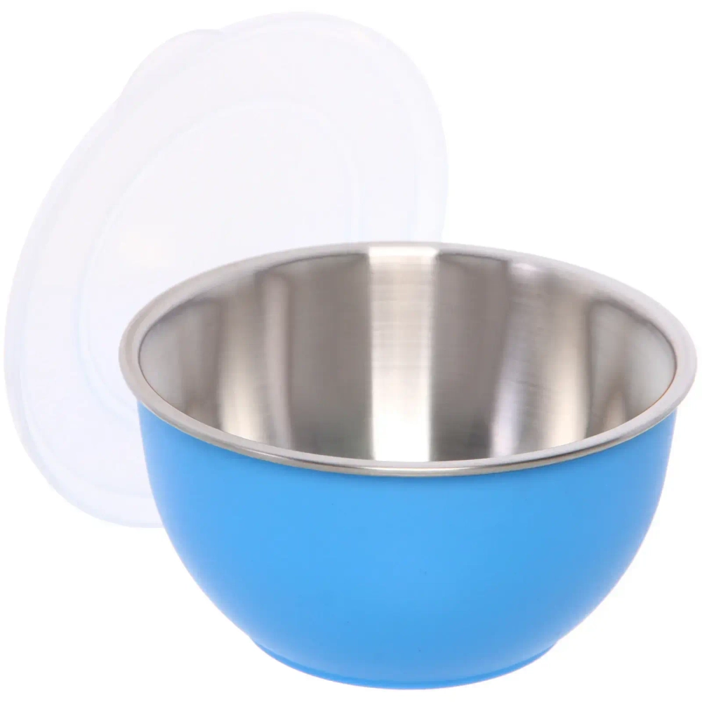 Миска из нержавеющей стали для СВЧ-печи с крышкой 0,45л 12см