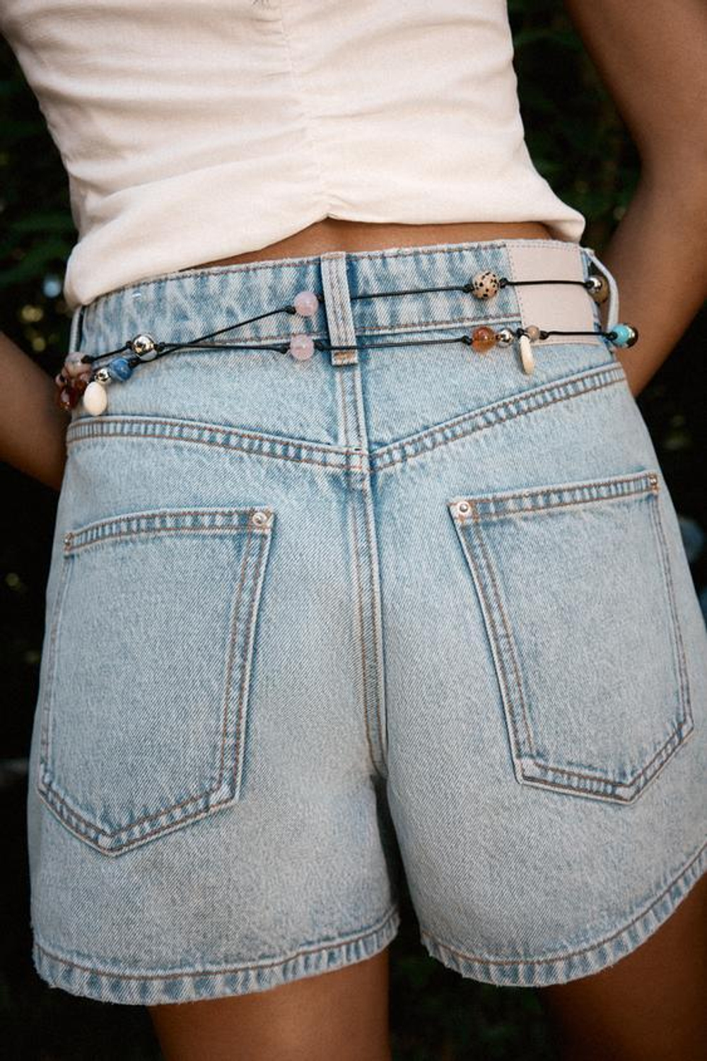 ZARА ШОРТЫ Z1975 MOM FIT С ВЫСОКОЙ ПОСАДКОЙ, ГОЛУБОЙ