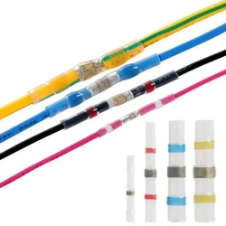 Термоусадка для проводов с припоем и клеевым слоем 100 шт, набор термоусадочных трубок 0.25-6 мм