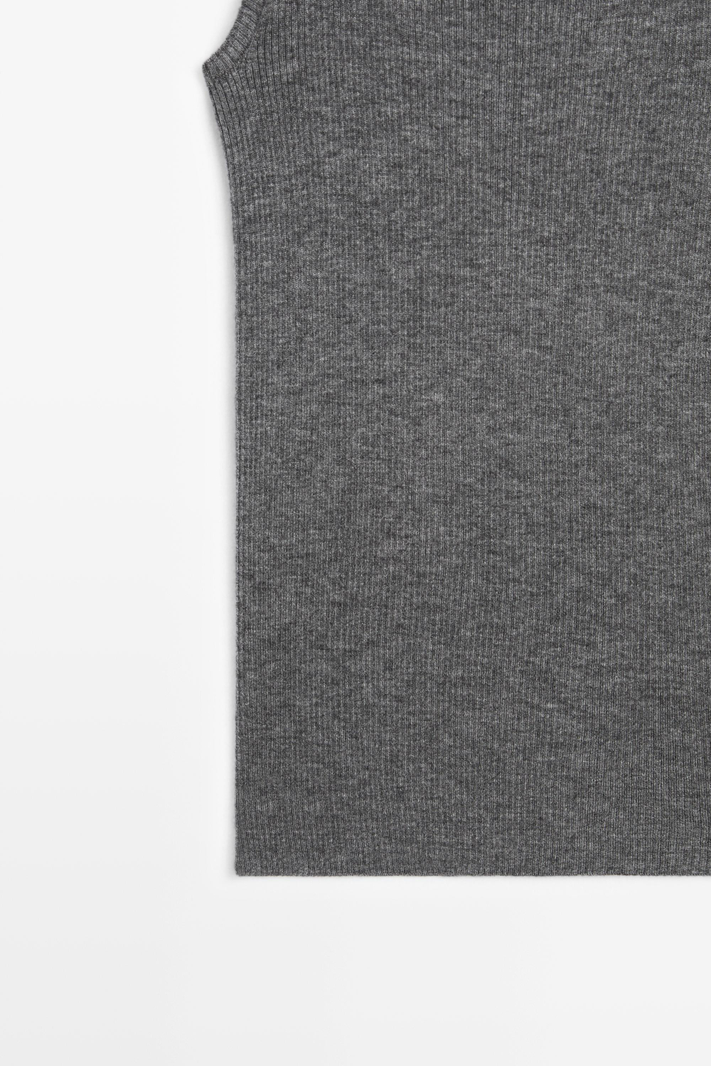Massimo Dutti Топ из шерсти в рубчик, серый