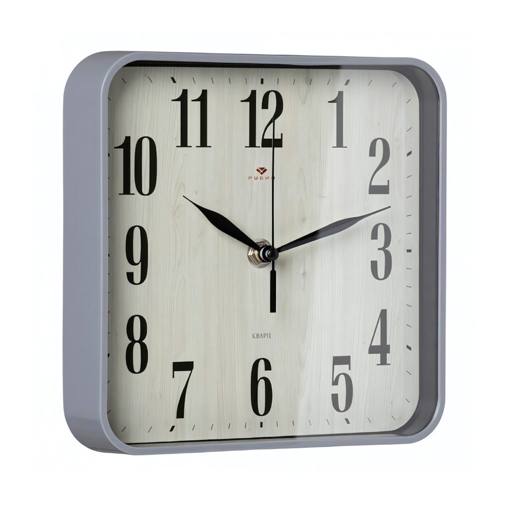 1918-003 Часы настенные квадрат 19х19см, корпус серый, "Эко"