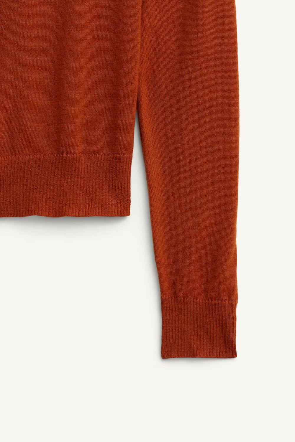 ZARА КАРДИГАН ИЗ 100% ШЕРСТИ, ЧЕРЕПИЧНЫЙ
