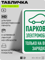 Табличка для парковки "Парковка электромобилей", для дома, офиса, организаций, 40х30 см, Silver Plane x Айдентика Технолоджи