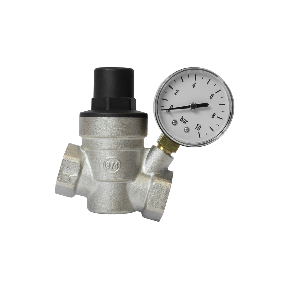 Редуктор давления мембранный 3/4'' диап регул: 1,0 - 6,0 бар с манометром VRT