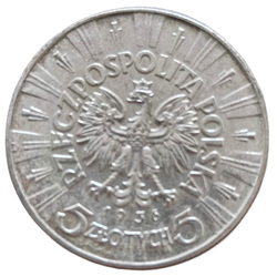 Монета 5 злотых (zlotych) 1936 год Польша