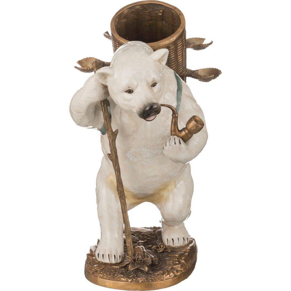 ИЗДЕЛИЕ ДЕКОРАТИВНОЕ "МЕДВЕДЬ С ТРУБКОЙ" 49*18 СМ ВЫСОТА=25 СМ (КОР=2ШТ.)