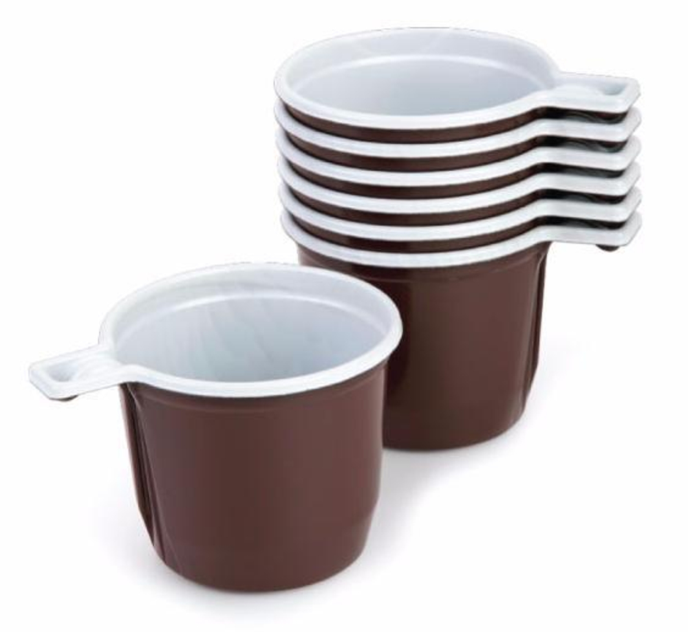 Одноразовые чашки 180 мл 6.6 г коричнево-белые (50/1700 шт)