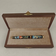 Ручка с ручной росписью Палех "Сказочная тройка" в футляре