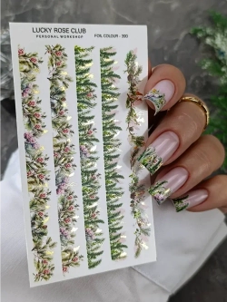 Lucky Rose Слайдеры наклейки для длинных ногтей 390