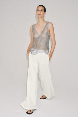 ZARA БРЮКИ WIDE-LEG С ЗАЩИПАМИ — ZW COLLECTION, БЕЛЫЙ