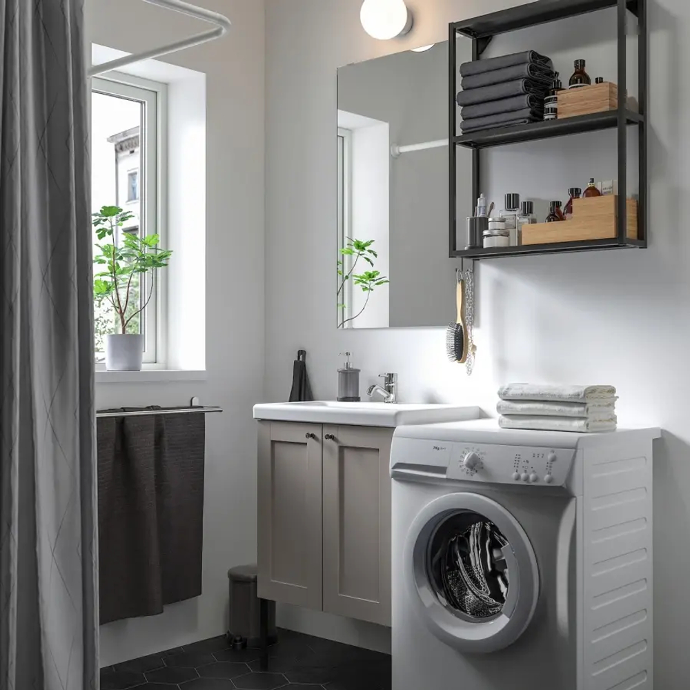 Комбинация для ванной - IKEA ENHET, 64х43х65 см, антрацит/серый, ЭНХЕТ ИКЕА