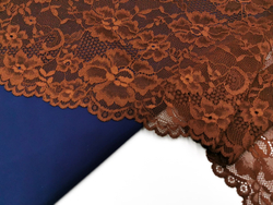 Эластичное кружево, 22 см, коричневое, (Арт: EK-2715), м