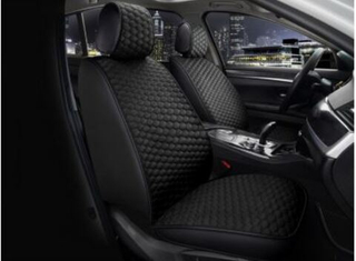 Накидки сидений Перед CarFashion (2шт) -Фронт «SOTA FRONT» 26171 -Экокожа+Велюр черный/черный/черный