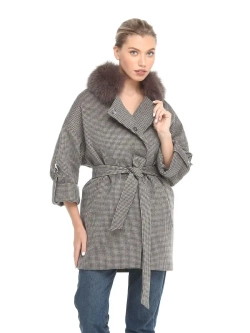 Пальто женское из натуральной кожи