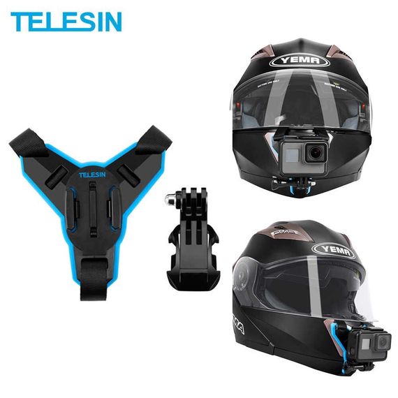 Крепление Telesin на подбородок мотошлема для экшен-камер GoPro, Sjcam, Eken, DJI