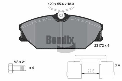 BENDIX Braking - BPD1127-BEN - Brake Pad Set, disc brake