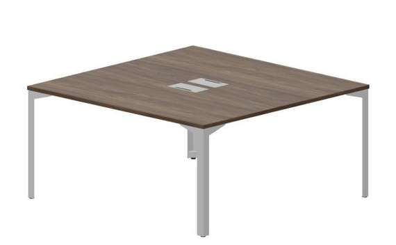 Составной стол на 2 рабочих места 158х156,6х75см (2 металлических  аутлета)