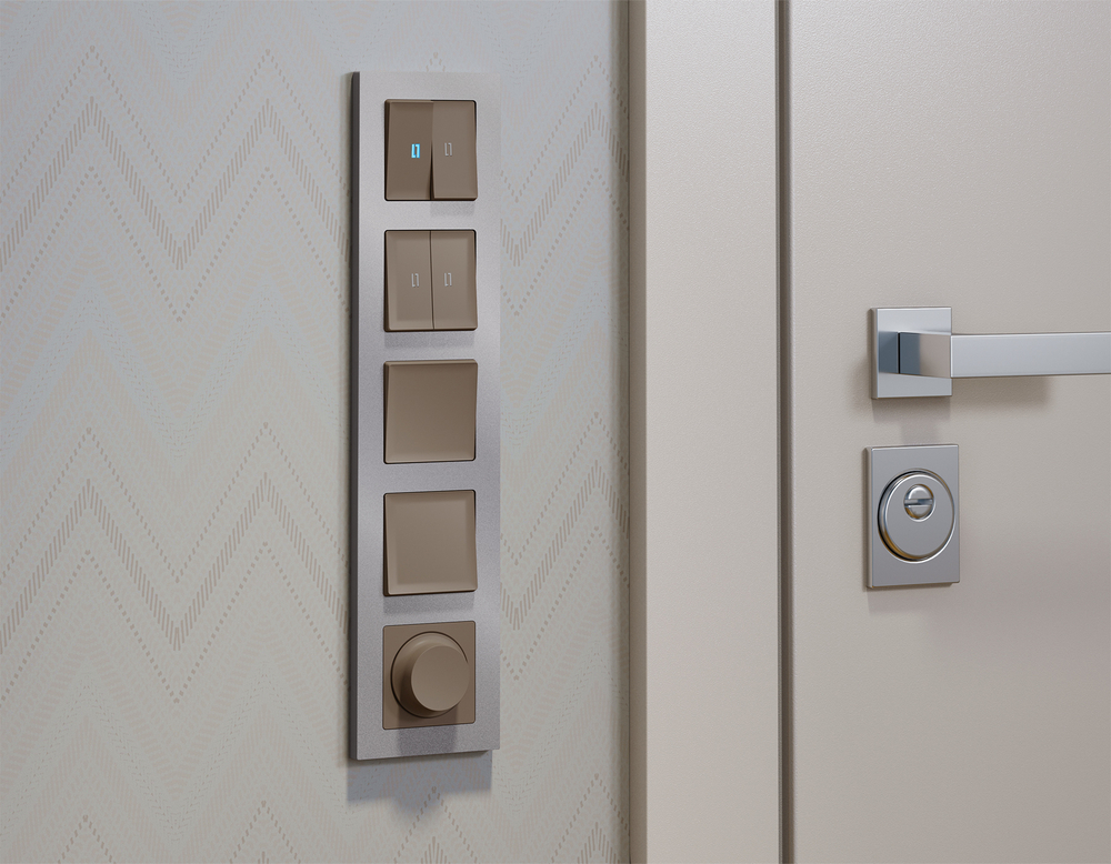 MA634060 Комплект механизма 2-кл выключателя с самовозвратом с подсветкой 10000K ALFA Темная бронза матовый QUANT (AP6340, VM129, G17B)