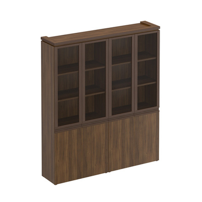 Шкаф для документов со стеклянными дверьми орех тоскана