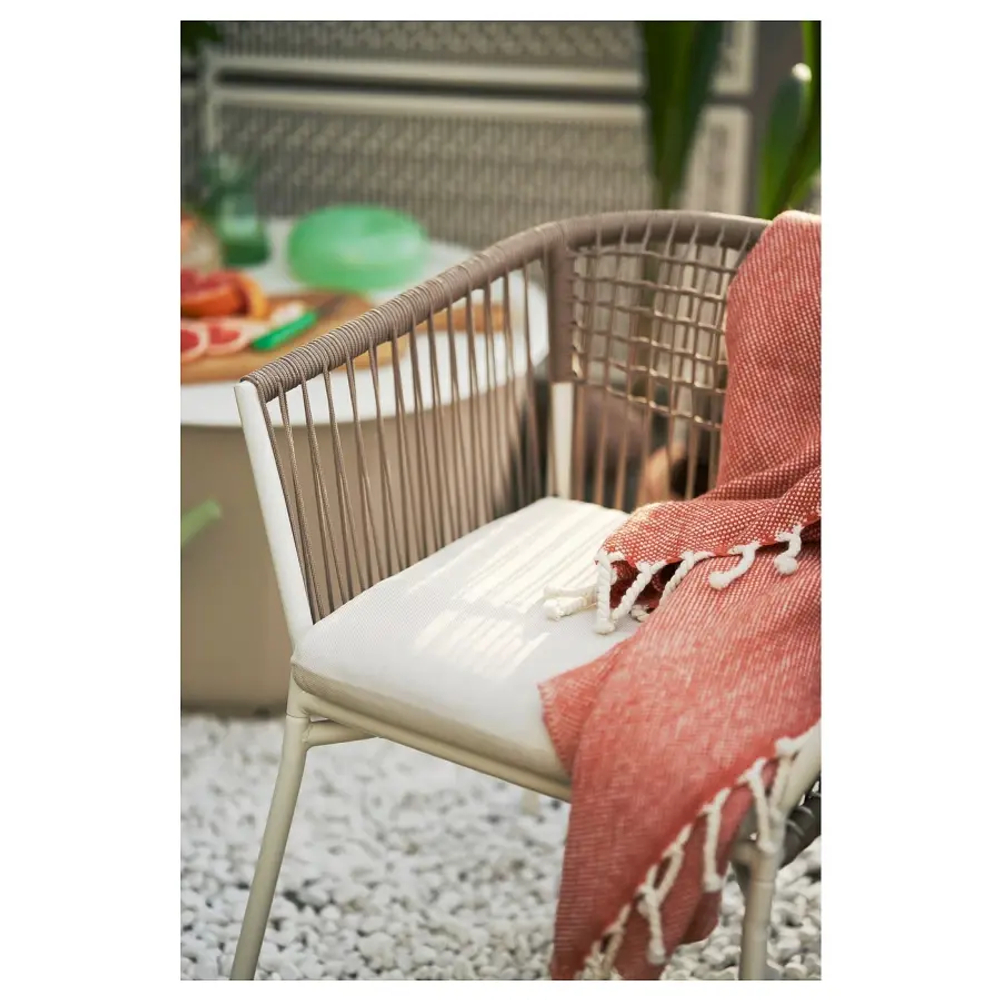 Стул с подлокотниками - IKEA SEGERÖN/SEGERON, 39x73x55см, серый/бежевый, СЕГЕРОН ИКЕА