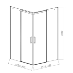 Душевой уголок Dice VSS-4D100CLB, 1000*1000, черный, стекло прозрачное