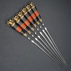 Подарочный набор шампуров "К удаче", рукояти граб-падук