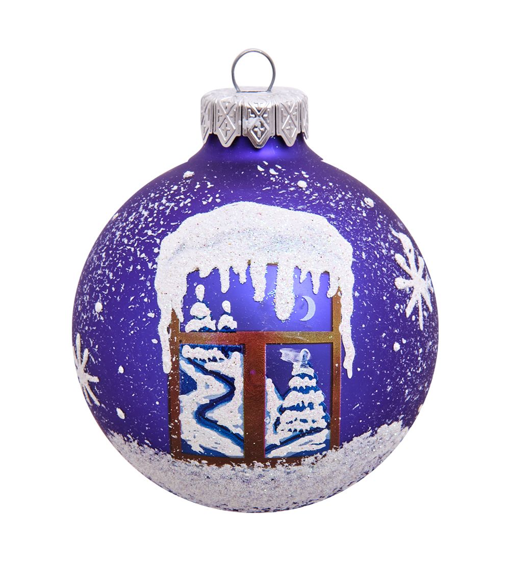 НФШ-1114/2 Ел. украшение Шар «Пейзаж за окном» 85 мм