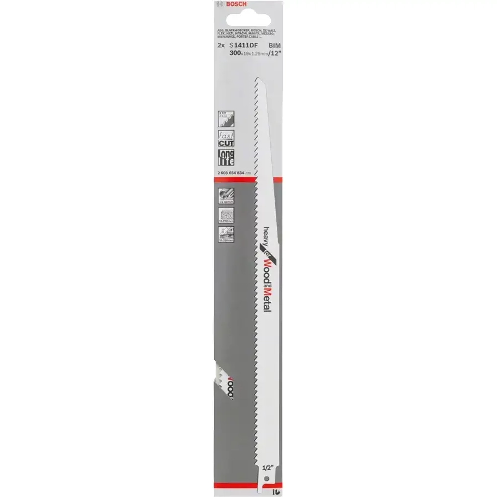 Cабельное пильное полотно S 1411 DF Heavy for Wood and Metal BOSCH 2608654834