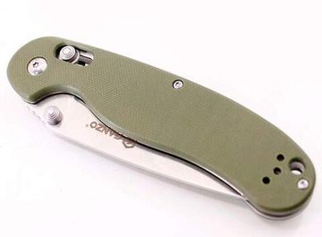 Складной нож Ganzo G727M зеленый, G727M-GR c клинком из стали 440C, рукоять G10