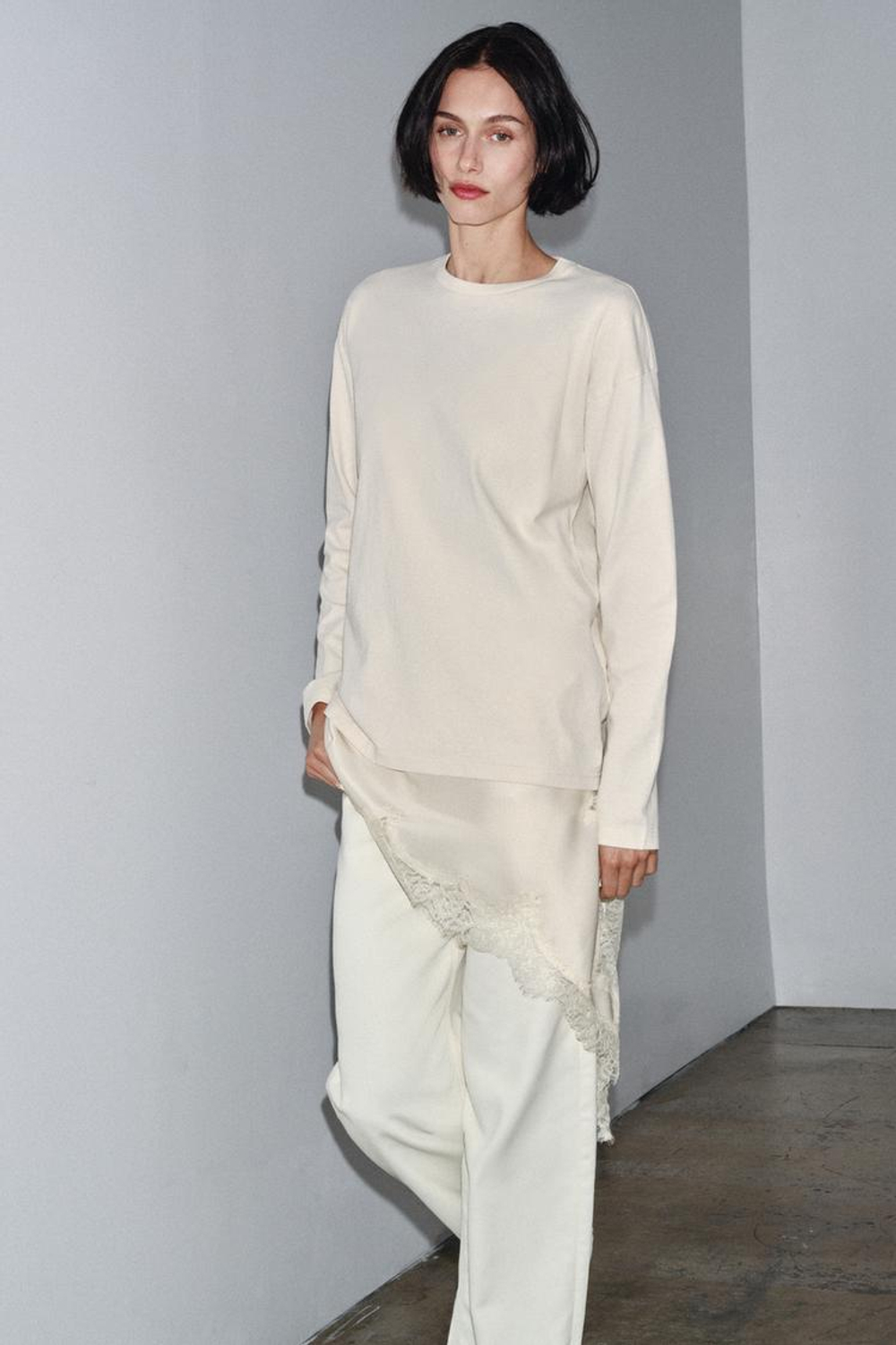 ZARA ФУТБОЛКА С ДЛИННЫМИ РУКАВАМИ, РЫЖЕВАТО-КОРИЧНЕВЫЙ