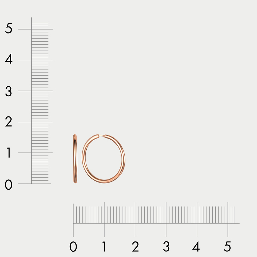 Серьги-конго женские из розового золота 585 пробы без вставок (арт. С0758)