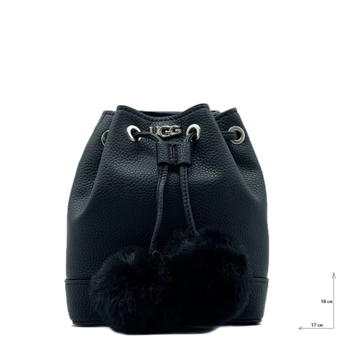 ALIYAH BUCKET CROSSBODY POM-POM Black