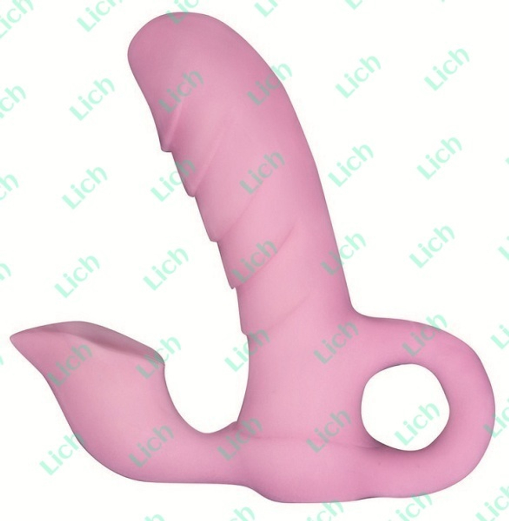 Розовый вибратор с клиторальной стимуляцией и 5 режимами вибрации