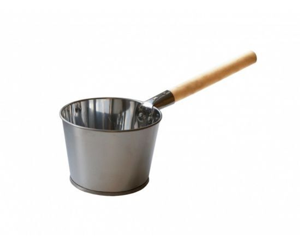 Ковш из нержавеющей стали, с деревянной ручкой