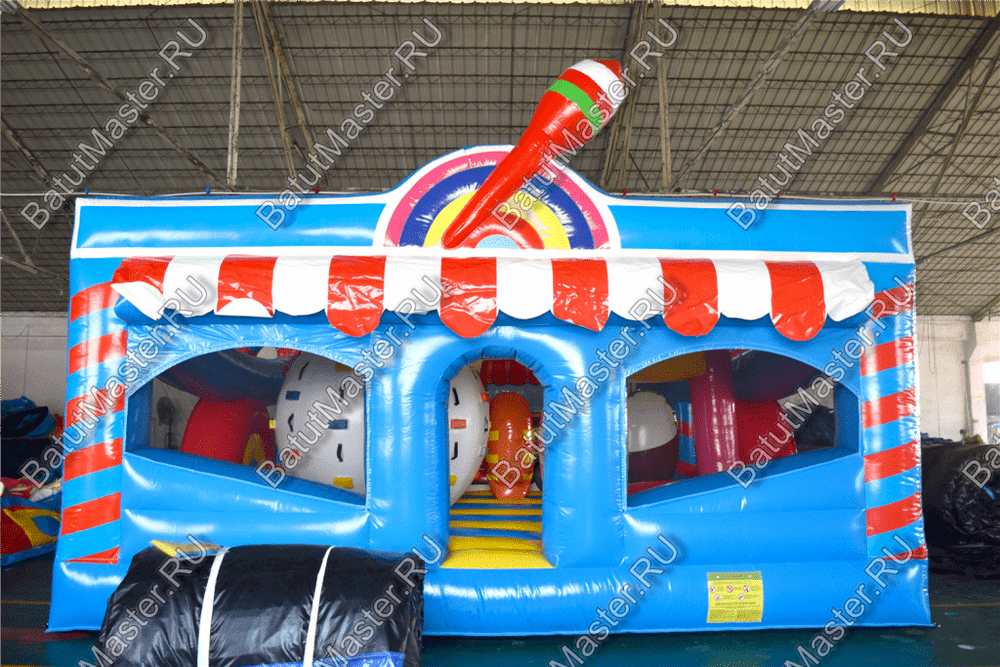Коммерческий надувной батут "Мороженое" 6*6*3.5 м