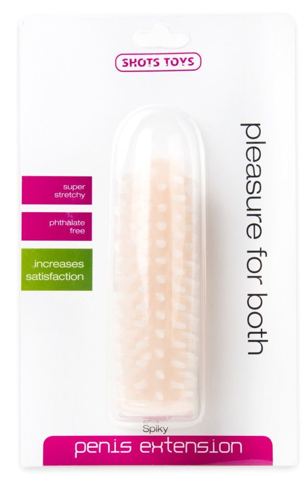 Телесная насадка на пенис с шипами по всей длине - 13 см. (Цвет: телесный)